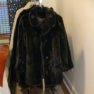 Vintage Brown Faux Fur Coat